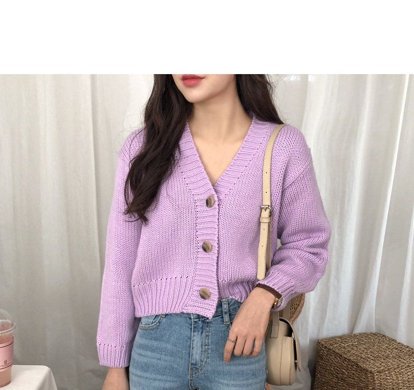 light purple cropped cardigan