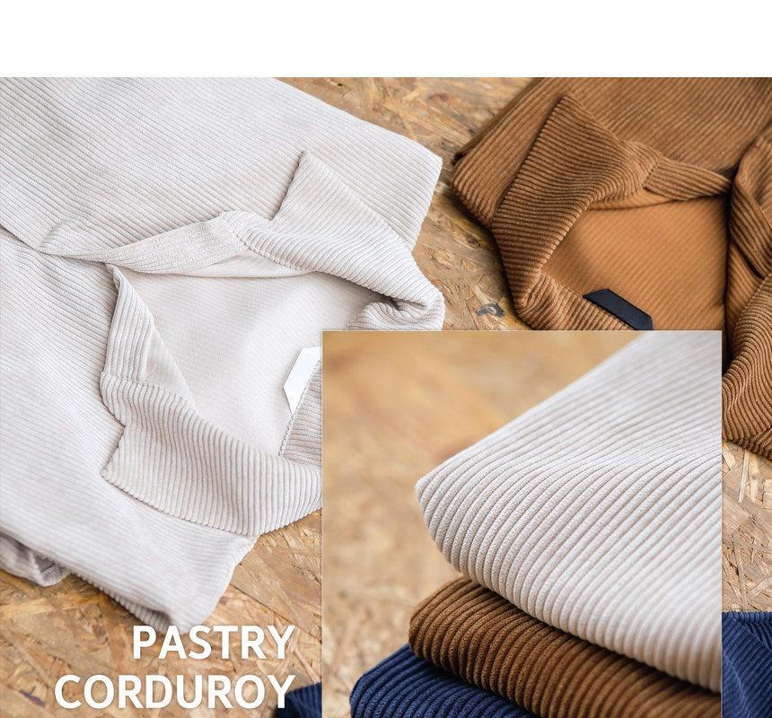 Open Placket Corduroy Top Codipop