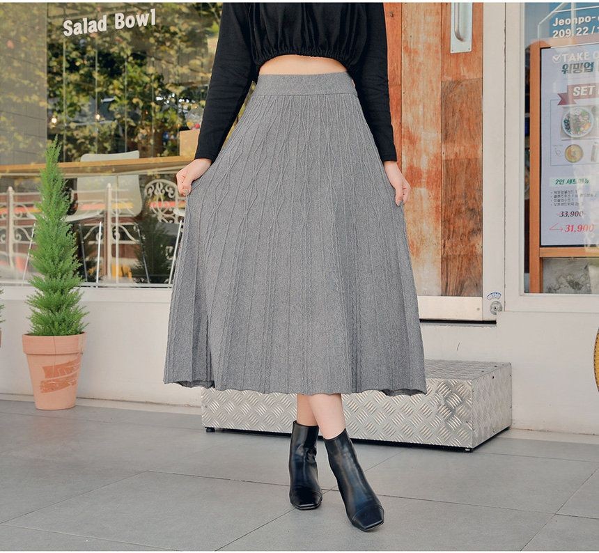 cable knit maxi skirt