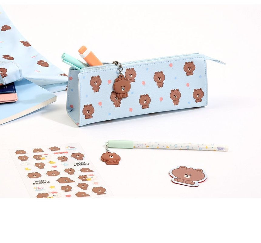 LINE FRIENDS Official Goods KITTEN BROWN PENCIL CASE CHEESE School Supplies