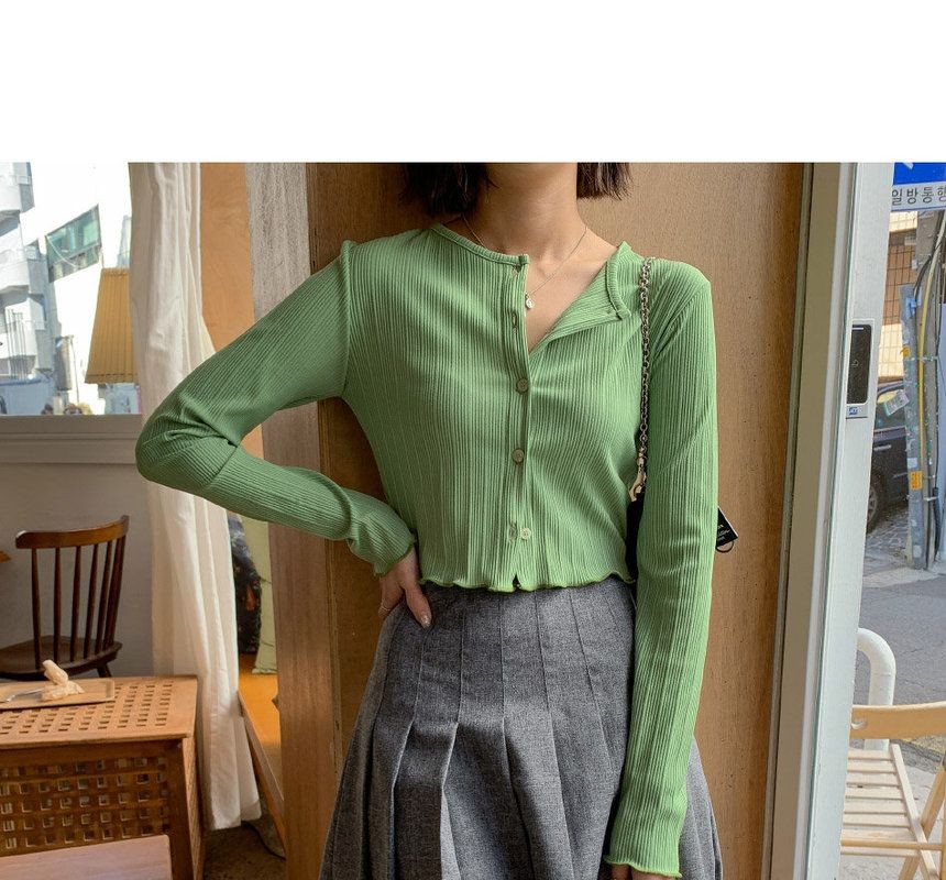 lettuce trim cardigan
