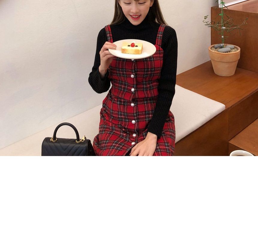 yansae cute check dress YANSAE - Sleeveless Checked Minidress