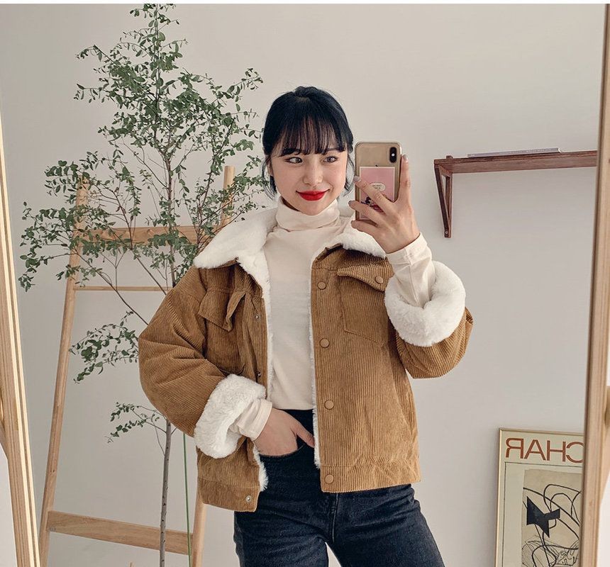 fur lined corduroy jacket