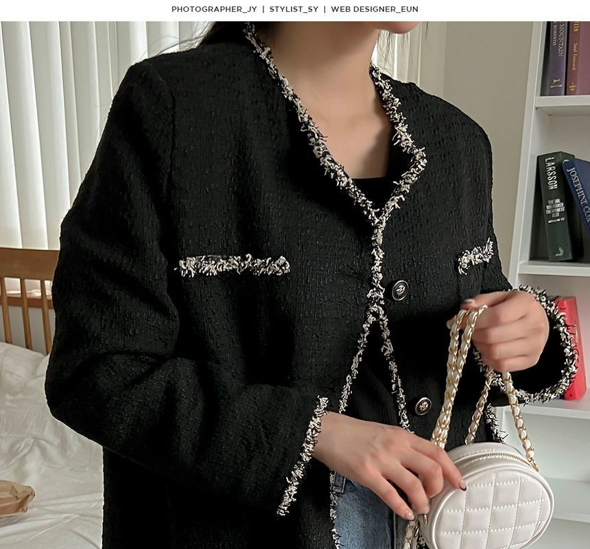 dium summer tweed over size jacket ブラック Amazon.co.jp: Japanese Retro Tweed Jacket Women Autumn and