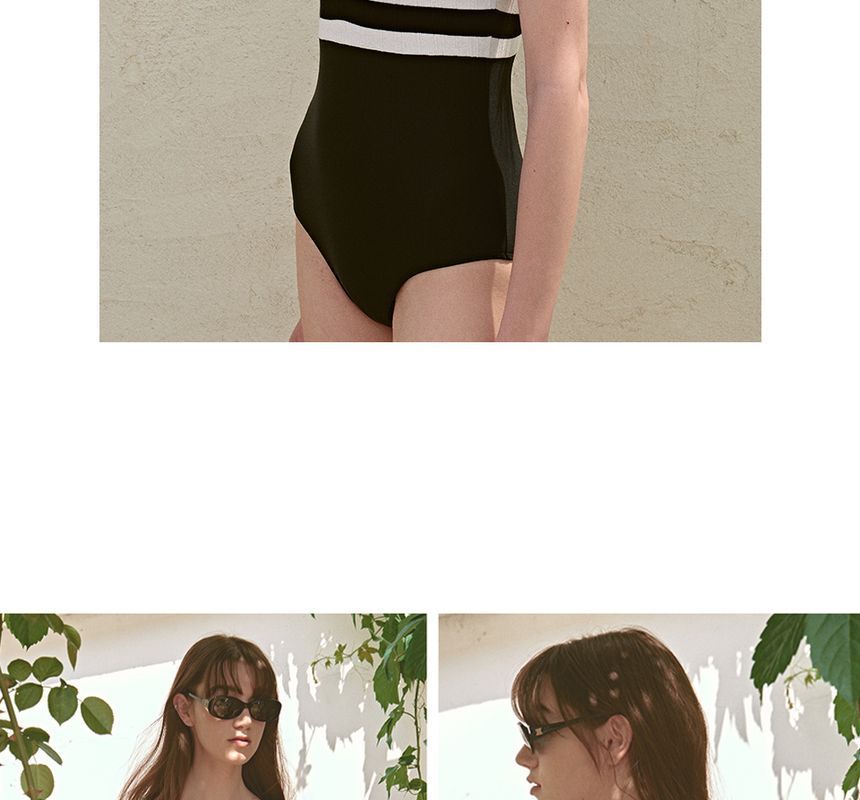 rolarola - Sailor-Collar Sleeved Swimsuit (Navy Blue) | YesStyle