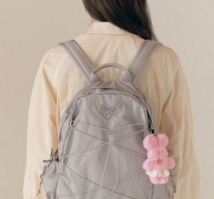 rolarola - Ribbon String Backpack (Silver) | YesStyle