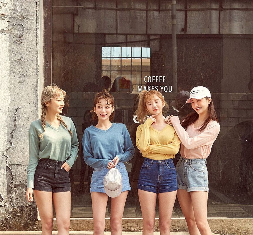 chuu - Cuffed Denim Shorts, YesStyle