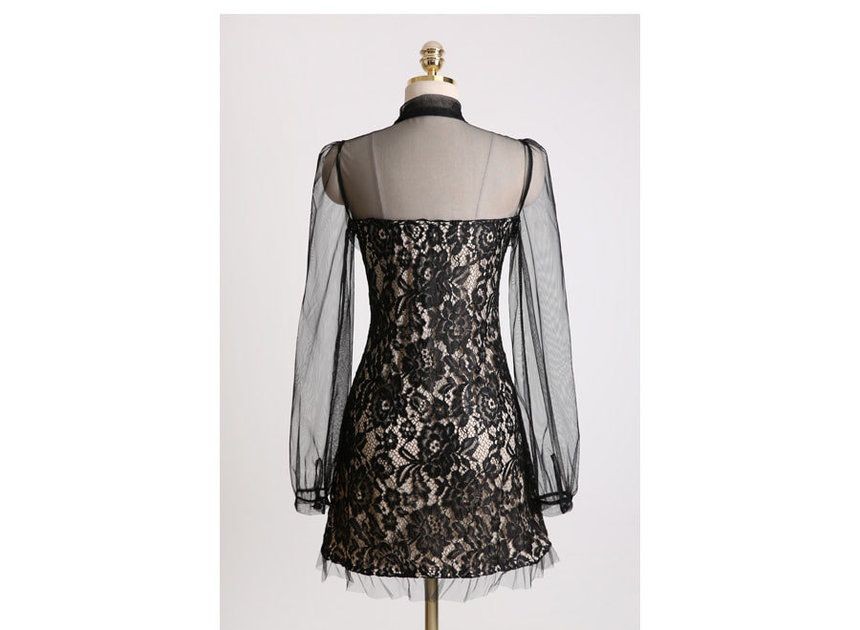 Chlo.D.Manon - Illusion Lace Mini Dress | YesStyle Chlo.D.Manon - Illusion Lace Mini Dress | YesStyle