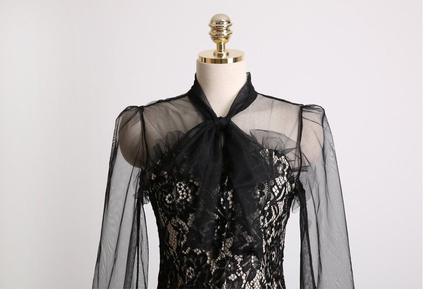 Chlo.D.Manon - Illusion Lace Mini Dress | YesStyle Chlo.D.Manon - Illusion Lace Mini Dress | YesStyle
