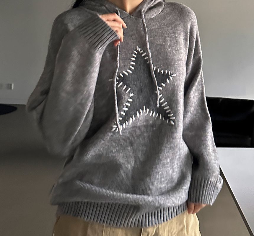 Star Stitch Knit Hoodie