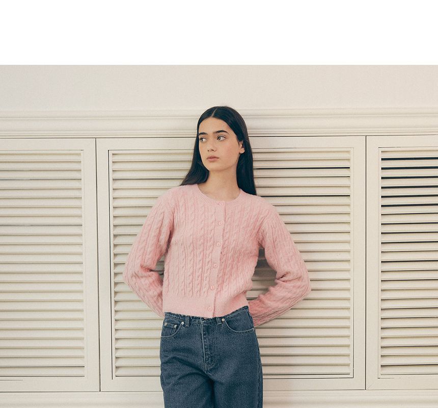 ★送料・関税込★ROLAROLA★CABLE BEACH CARDIGAN★ rolarola - V-Neck Cable-Knit Cardigan (Navy Blue) | YesStyle