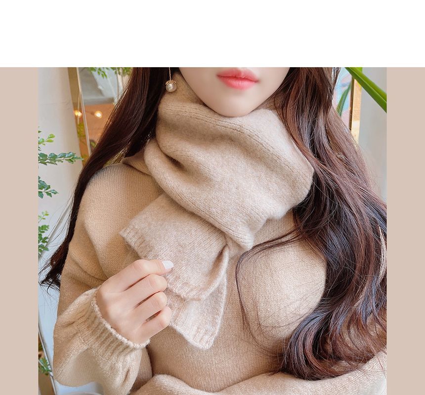 MyFiona - Plain Knit Muffler Scarf | YesStyle