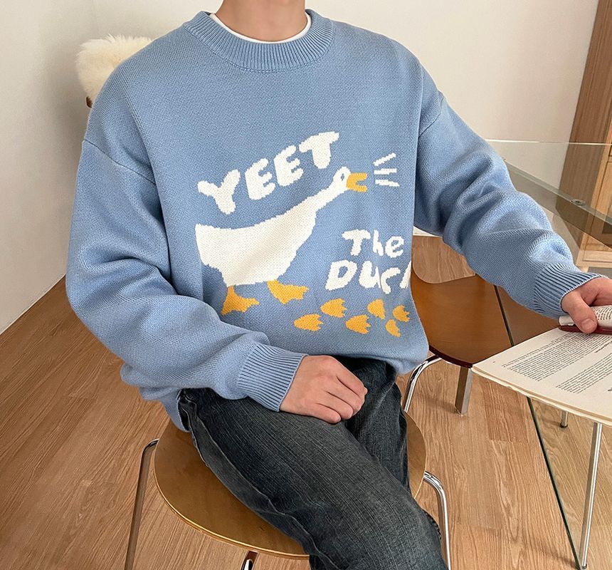 JOGUNSHOP 'The Duck' Illustrated Sweater YesStyle