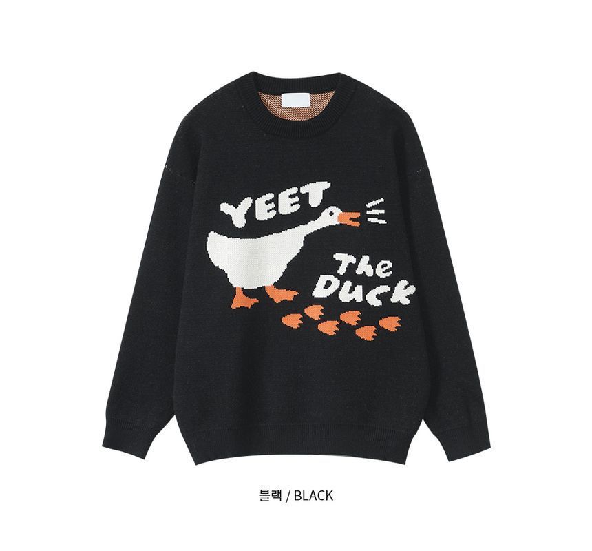 JOGUNSHOP - 'The Duck' Illustrated Sweater | YesStyle