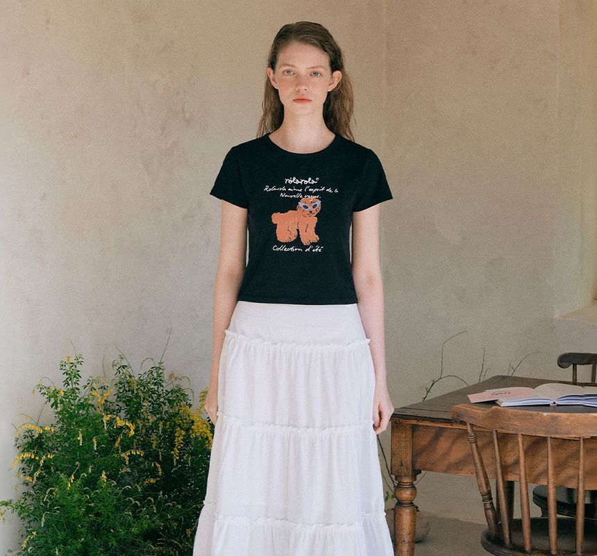 rolarola - Frilled Tiered Long Skirt (White) | YesStyle