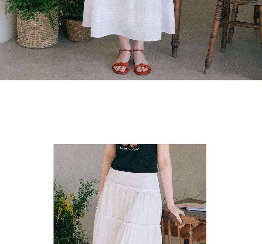 ROLAROLA★大人気★TIERED LONG SKIRT rolarola - Frilled Tiered Long Skirt (White) | YesStyle