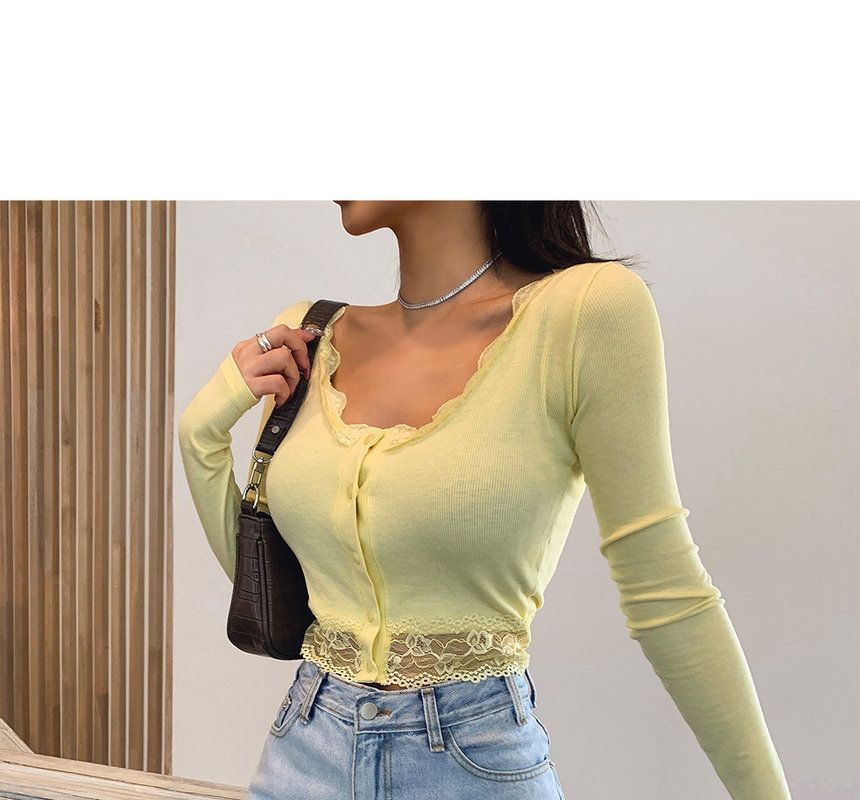 lace cropped cardigan