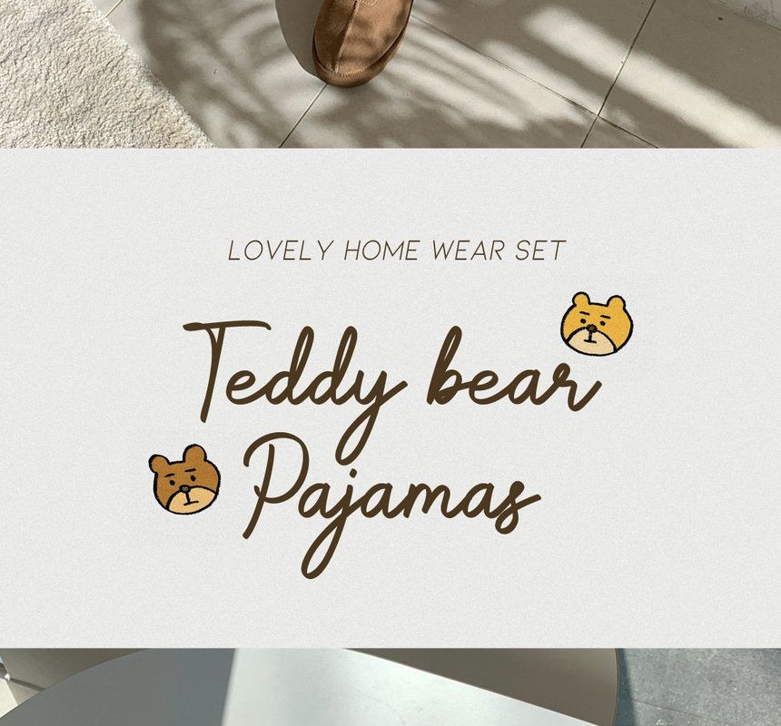 DEEPNY - Pajama Set: Teddy-Bear Fleece Top + Pants